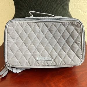 Toiletries Cosmetics Makeup bag carbon Grey Quilted
